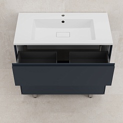 Style Line Тумба под раковину Лима 90 Plus эмаль графит матовая – фотография-6